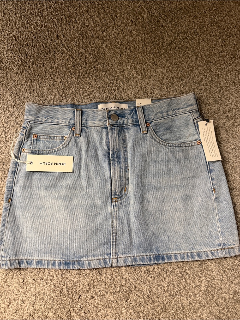 Aritzia Denim Forum Pale Blue Denim Mini Skirt brand new size 26